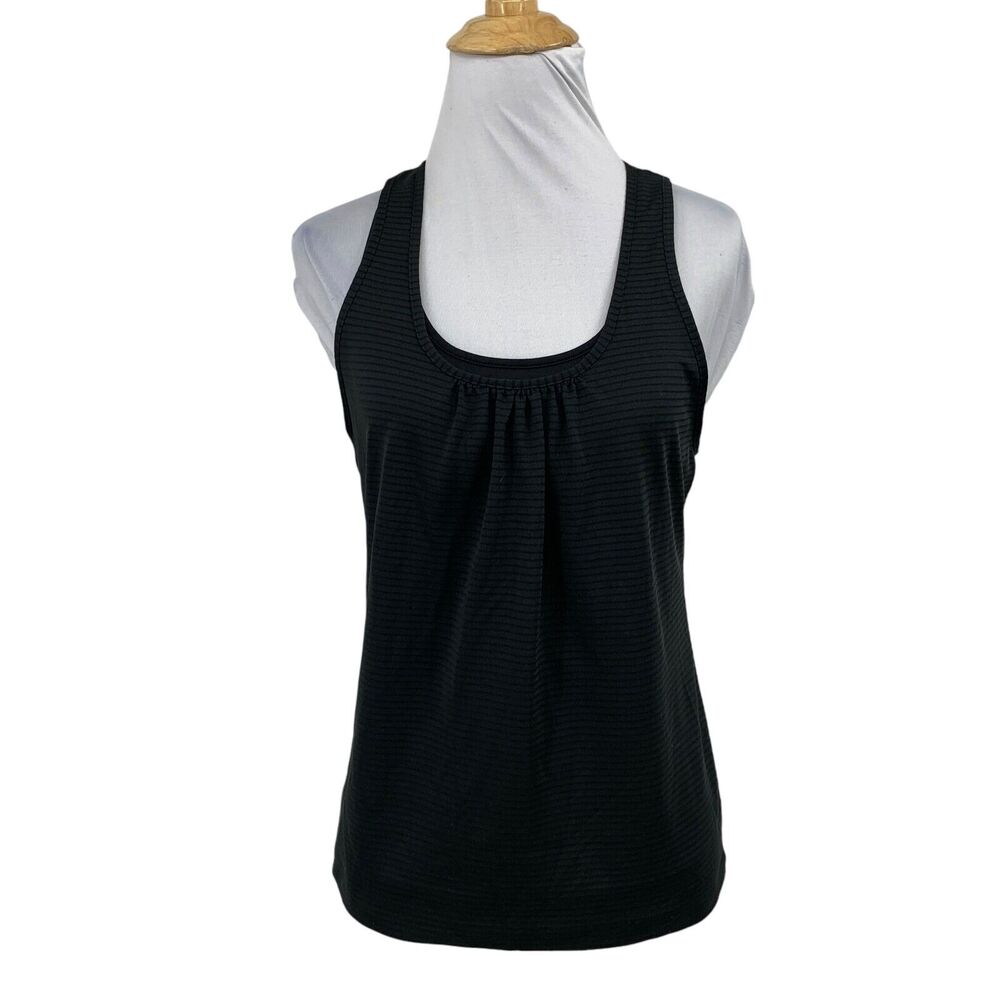 Prana Tank Top Womens XS Extra Small Black Mika Built In Double Layer Scoop Neck